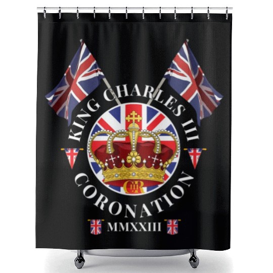 King Charles Iii British Monarch Royal Coronation Shower Curtains