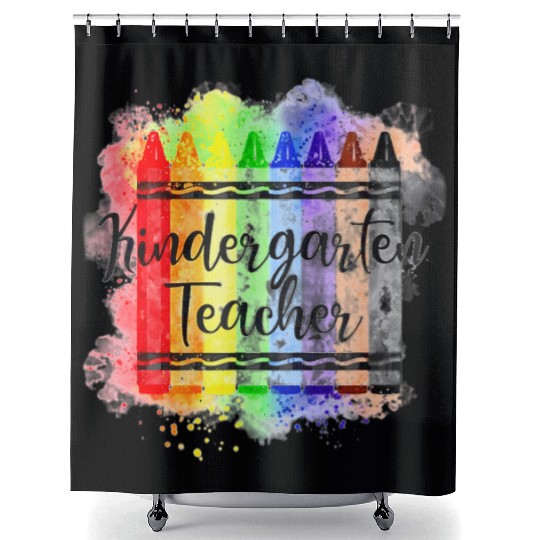 Funny Kindergarten Teacher Crayon Back To School Shower Curtains