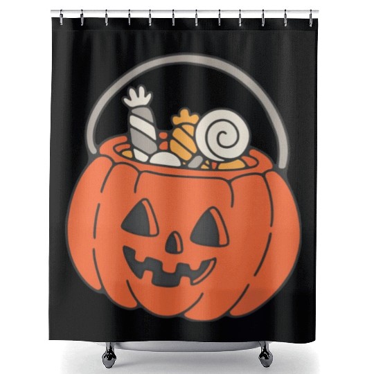 Trick Or Treat Halloween Jack O Lantern Shower Curtains