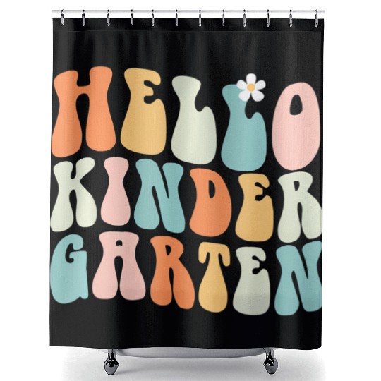 Hello Kindergarten Teacher Team Back To School Shower Curtains