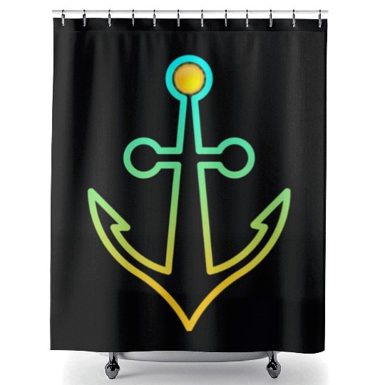Preppy Nautical Anchor For Sailors Boaters Shower Curtains