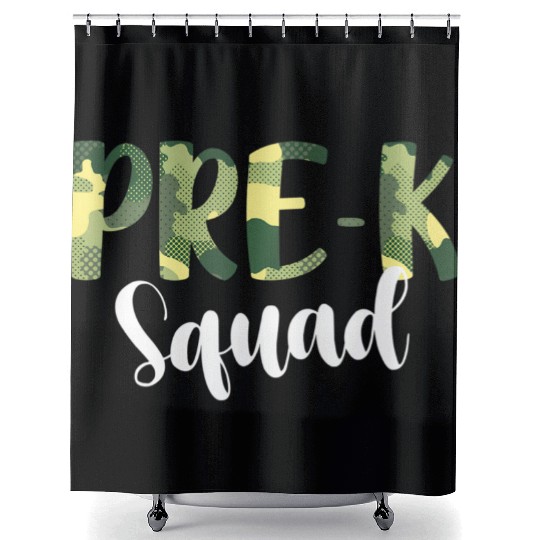 Camo Pre-K Squad Back To School Camouflage Shower Curtains