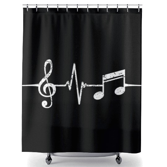 Treble Clef Hebeat Musical Notes Musician Shower Curtains
