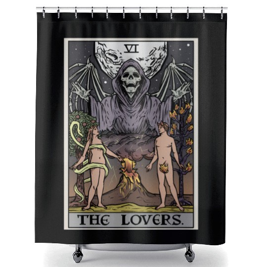 The Tarot Card Halloween Grim Reaper Gothic Horror Shower Curtains
