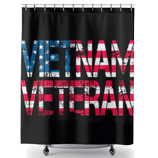 Vietnam Veteran Us Flag Vietnam Vets Shower Curtains