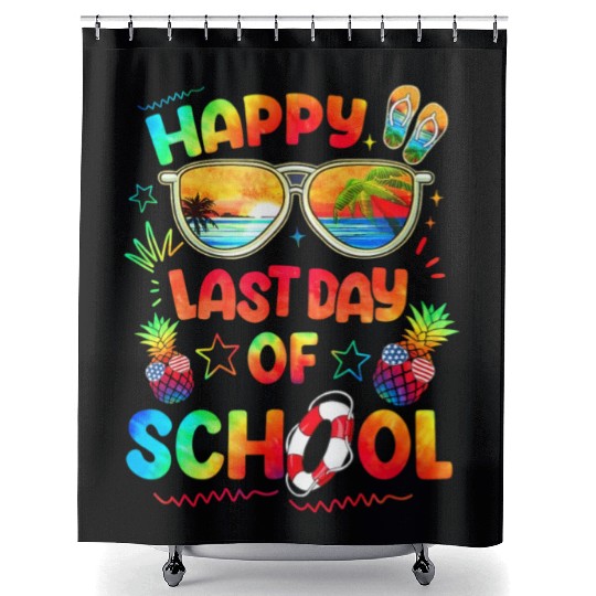 Happy Last Day of School Teachers End of Year Shower Curtains