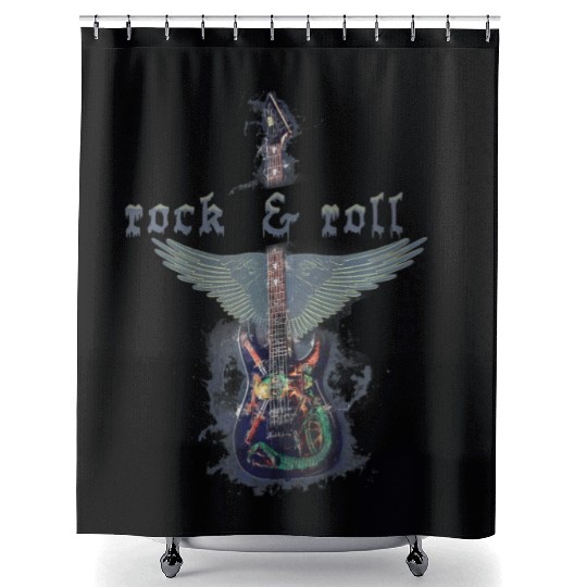 Rock and Roll Guitar product Shower Curtains