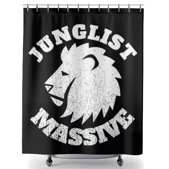 Junglist Music DnB EDM Drum N Bass Lion Shower Curtains