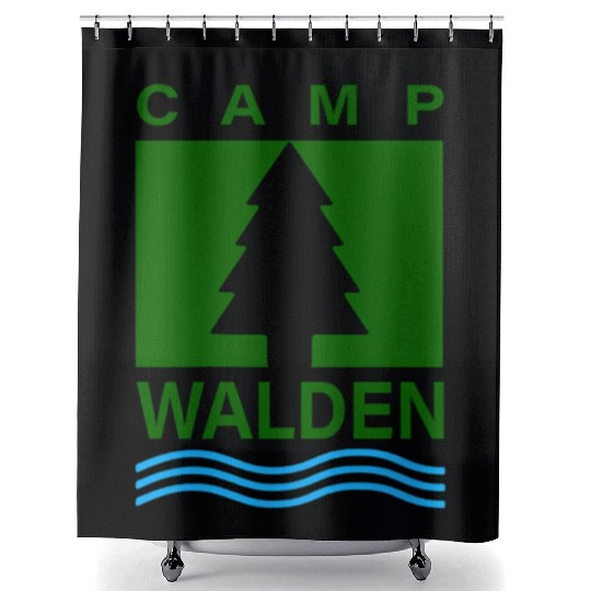 Camp Walden Pocket Summer Camp Shower Curtains