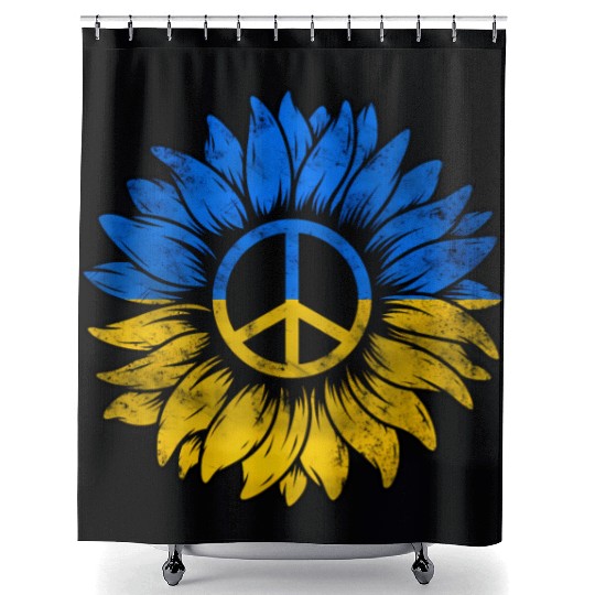 Ukrainian Flag Ukraine Flag Sunflower Shower Curtains