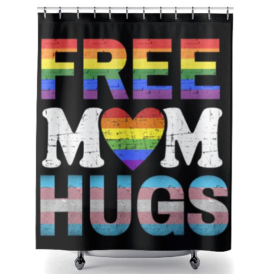 Free Mom Hugs LGBT Pride Free Brother Hugs Shower Curtains