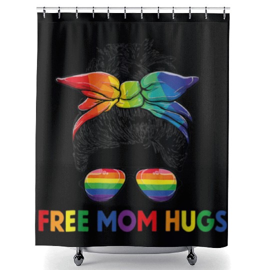 Free Mom Hugs LGBT Pride Free Brother Hugs Shower Curtains