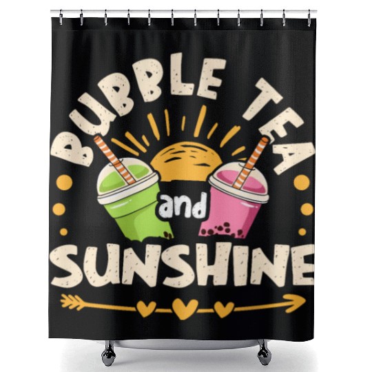 Bubble Tea And Sunshine Boba Tea Drinker Shower Curtains