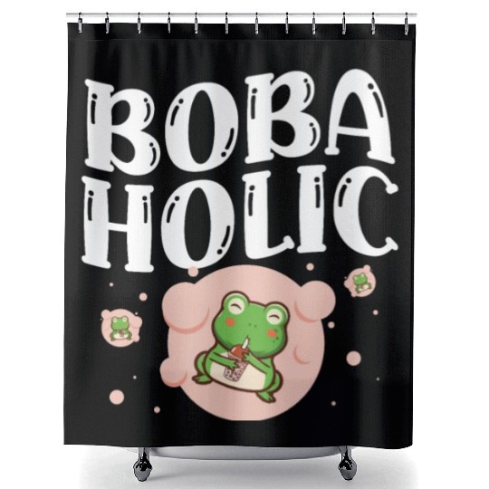 Bobaholic Bubble Tea Lover Boba Tea Drinker Korean Shower Curtains