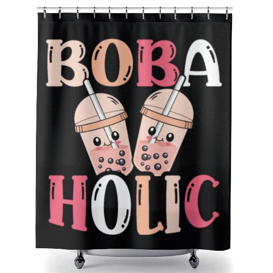 Bobaholic Bubble Tea Lover Boba Tea Drinker Korean Shower Curtains