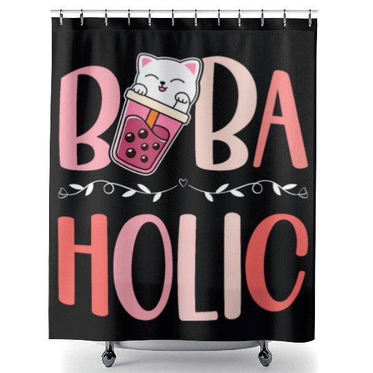 Bobaholic Bubble Tea Lover Boba Tea Drinker Korean Shower Curtains