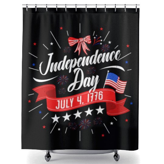 Independence Day 4th July 1776 American Patriots Shower Curtains