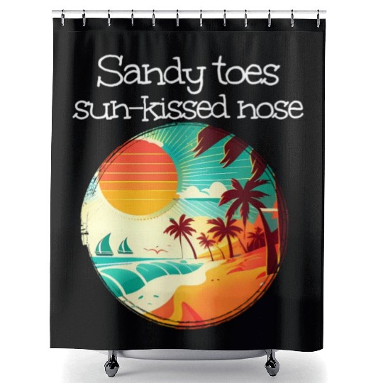 Walking At Sea With Sandy Toes And Sun Kissed Nose Shower Curtains