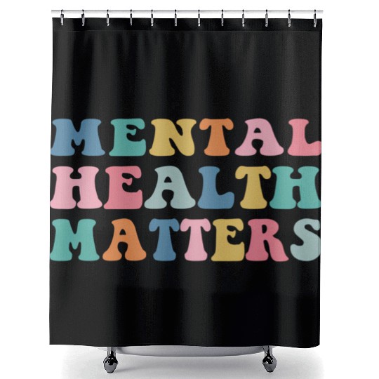 Mental Health Matters Colorful Aesthetic Preppy Shower Curtains