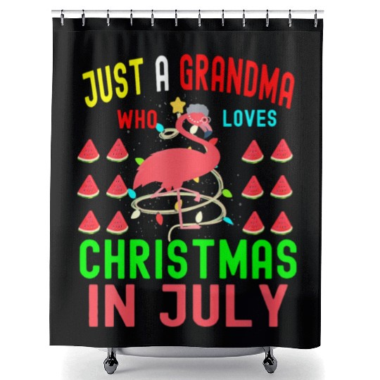 Just a Grandma Who Loves Christmas In July Shower Curtains