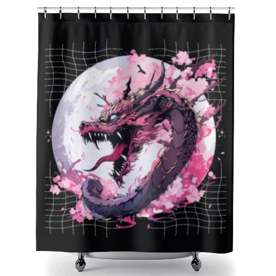 Japanese Dragon Cool Oriental Asian Dragon Humor Shower Curtains