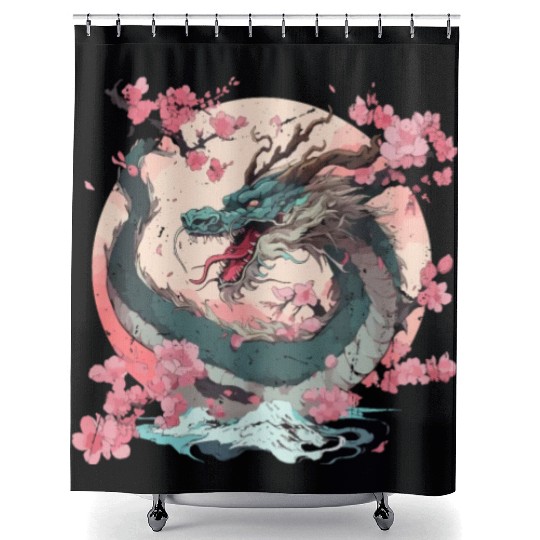 Japanese Dragon Cool Fantasy Chinese Asian Dragon Shower Curtains