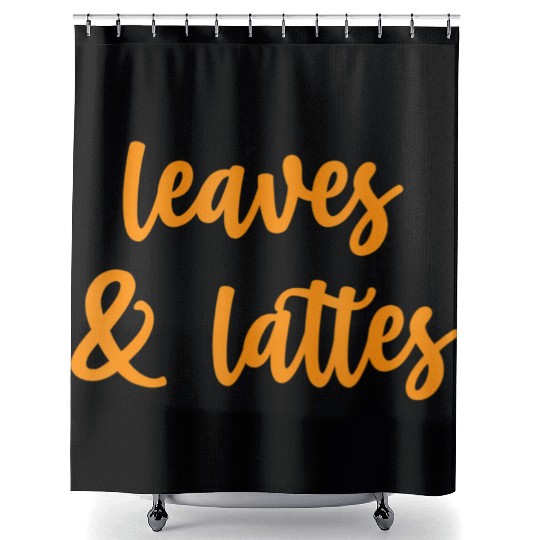Leaves and Lattes Fall Autumn Lover Shower Curtains