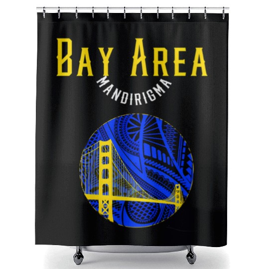 San Francisco Bay Area Bridge Polynesian Warrior T Shower Curtains