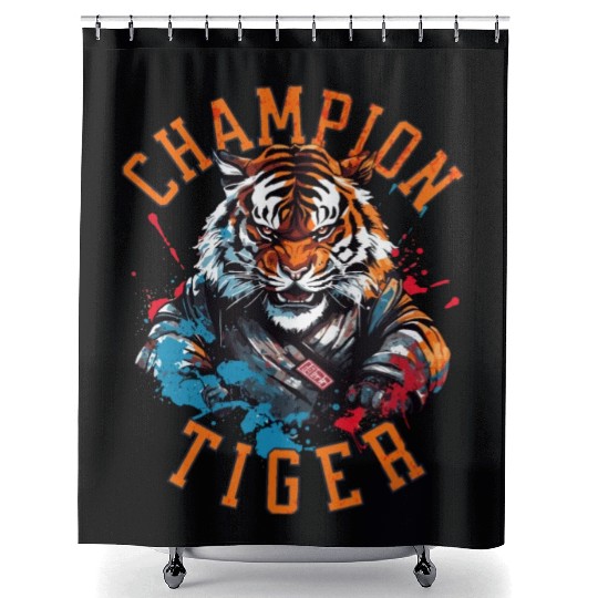 Champion tiger Shower Curtains