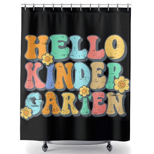 Hello Kindergarten Teacher Team Back To School Shower Curtains