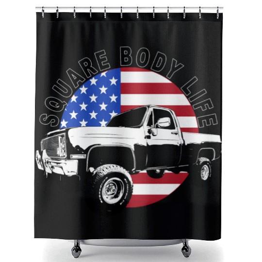 Squarebody Truck 4X4 Square Body Shower Curtains