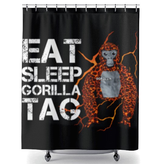 Gorilla Tag Vr Gamer Shower Curtains For Teen Eat Sleep