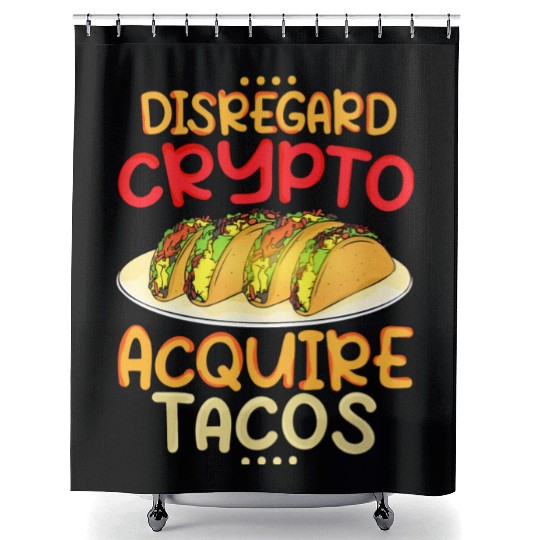 Taco Lover Men Funny Crypto Gift Bitcoin Love Shower Curtains
