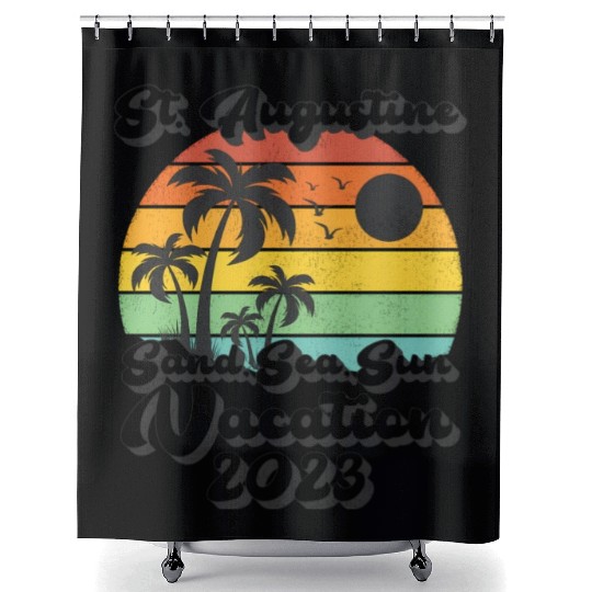 Sea Sand Sun Vacation 2023 Florida St Augustine Shower Curtains