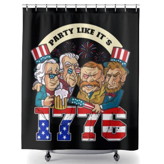 Party like it's 1776 USA Presidents Patriot Shower Curtains