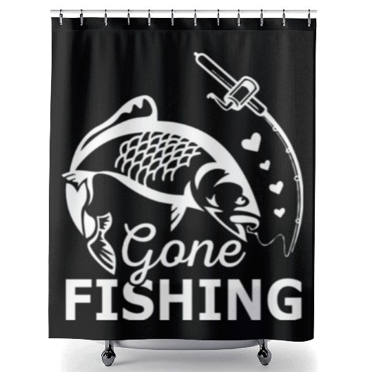 Gone Fishing For Men Fishing Lover Fisherman Funny Shower Curtains