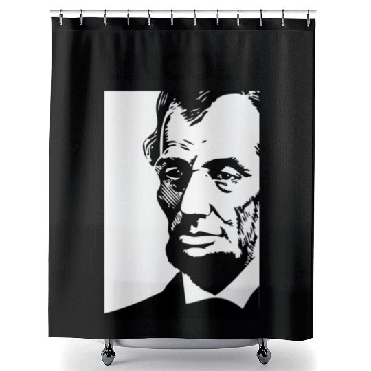 Black White Abraham Lincoln Shower Curtains