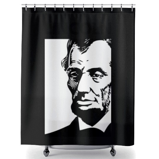 Black White Abraham Lincoln Shower Curtains