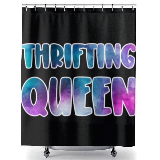 Thrifting Queen blue purple watercolor Shower Curtains