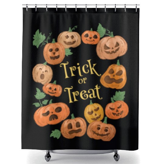 Trick Or Treat Pumpkins Shower Curtains
