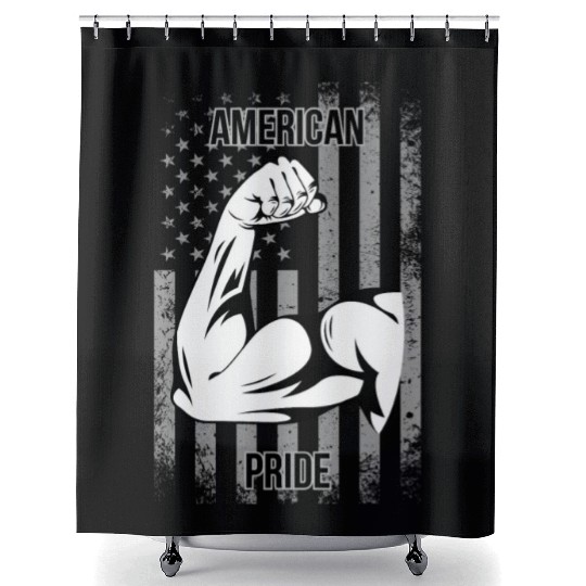 AMERICAN PRIDE,GYM,FITNESS Shower Curtains