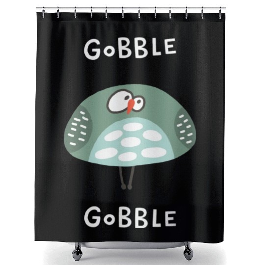 Gobble Gobble Strange Bird Shower Curtains