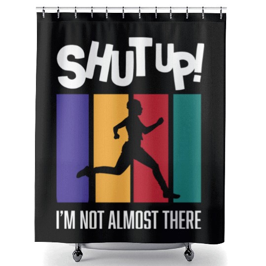 Funny Marathon Running And Cross Country Runner Shower Curtains