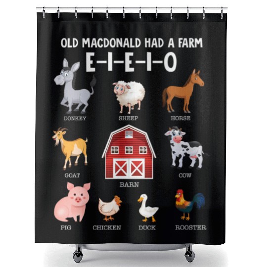 Toddler Farm Animals Old Macdonald Had A Farm Shower Curtains
