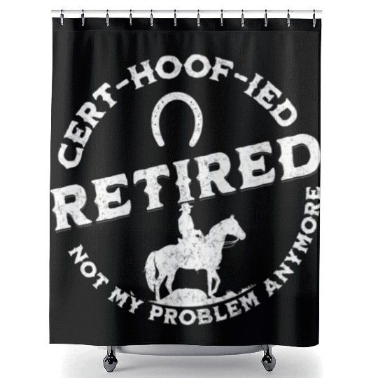 Western Horse Pun Retirement Cowboy Shower Curtains