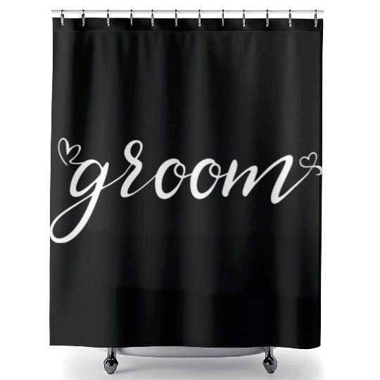 Groom And Bride Wedding Just Married Shower Curtains