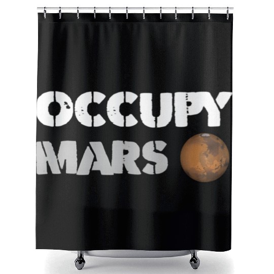 Occupy Mars Replica Science Space Nerd Genius Shower Curtains