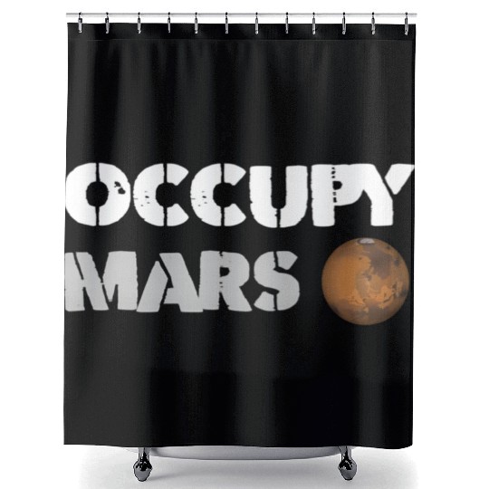 Occupy Mars Replica Science Space Nerd Genius Shower Curtains