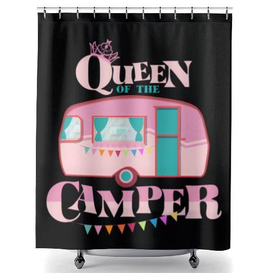 Queen Of The Camper Camping Shower Curtains