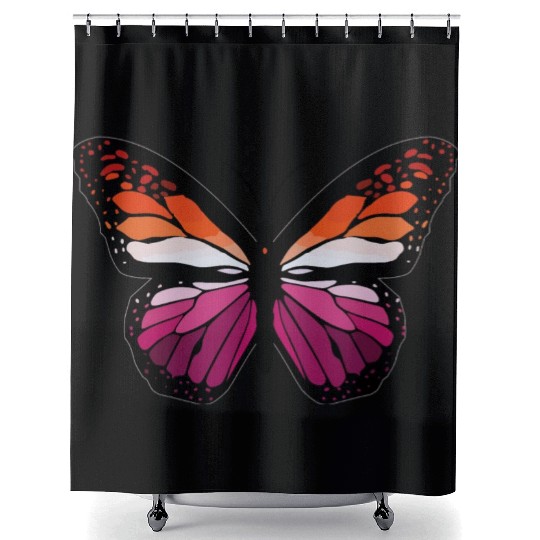 Lesbian Monarch Butterfly Sticker Shower Curtains